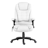 Artiss 8 Point Massage Office Chair Heated Seat Recliner PU White MOC-09M-WH