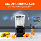 VEVOR Professional Blender with Shield, Commercial Countertop Blenders, 2L Jar Blender Combo, V952-TSSBJ20L1600W4DTQV3