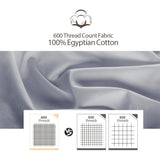 2-Pack Pure Cotton Fitted Twin Size, 600 Thread Count 16" Deep Pocket Egyptian Cotton Fitted V1192-AZ-W-24954