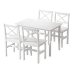 Artiss Dining Chairs and Table Dining Set 4 Cafe Chairs Set Of 5 4 Seater White DINING-C-SET-01-WH-ABC