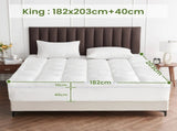 1500GSM Bamboo Mattress Topper Extra Thick 10CM Bed Topper King 180 x 203 40 cm V201-W13484797