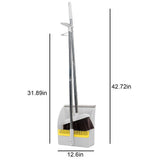 Broom and Dustpan Set, Long Handle Broom and Dustpan Set, Broom with Stand Up Dustpan Combo Set, for V1369-AZ3-W-09677