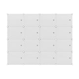 Artiss Shoe Rack DIY 16 Storage Cube Stackable White DIY-SHOE-16-WH