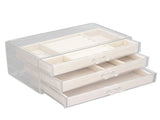 Acrylic Jewelry Organizer Clear Acrylic Beige Drawer Desk Storage Jewelry Box for Stud Earrings V1294-YM0715-3117220129511