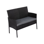 4 Seater Wicker Outdoor Lounge Set - Black V264-OTF-529S-BLK