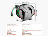 Retractable Welding Hose Reel, 1/4-Inch x 50FT Twin Oxygen Acetylene Rubber Hose Max 300PSI - T V952-HJRGJP50FTZDID1LEV0