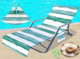 Microfiber Beach Chair Cover Durable Solid Color Stripe Lightweight Folding Chair Cover for Summer V1192-AZ-W-25410