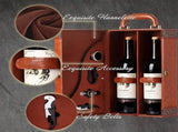 Red wine gift box, wine accessories, personalized wine box, custom text wine box, wine cooling V1106-122-SIL-15826