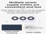 White Triple Outlet Car Window Ventilation and Exhaust Fan - Solar & USB Plug in, 4500 RPM Air V888-ELOSUNG55098-4
