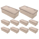 10-Pack Light Grey Plastic Desktop Cash Organizer with Lid for and Money Storage Box V1369-AZ3-W-22633