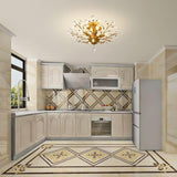 Crystal Chandelier Vintage, 4 Lights, Gold V178-34641