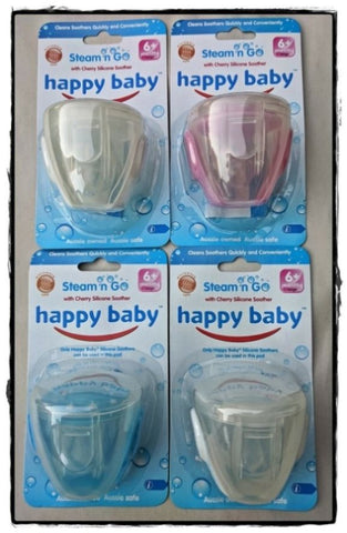 5 x 4 Pack - Happy Baby Steam n Go Cherry Silicone Soother V382-20XBABYDUMMY