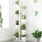 6 Tiers Vertical Bamboo Plant Stand Staged Flower Shelf Rack Outdoor Garden V63-837971