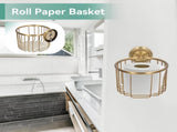 Brass Toilet Paper Holder, Wall Mounted Holder Vintage Bathroom Roll Basket Antique Tissue Storage V1259-DP01-A-814