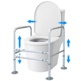 Equipmed Over Toilet Support Frame Safety Grab Aid Rail, 125kg Capacity, Adjustable Height and Width V219-HELSBSEQTA6A