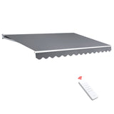 Instahut Retractable Folding Arm Awning Motorised Sunshade 4Mx3M Pearl Grey AWN-B-ARM-REMOTE-40X30-PEGR