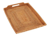 Wicker Serving Tray Hand Woven Rattan Rectangular Serving Tray with Handles for Breakfast Drinks V1294-YM0901-3118230400211