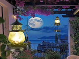Solar Wind Chimes for Outdoor, Iron Hollow Wind Chimes Garden Decor Lantern Hanging Solar Landscape V1369-AZ3-W-05288