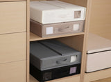 Black Foldable Oxford Fabric Storage Box with Clear Window Large Capacity Organizer for Bedding, V888-ELOSUNG40647