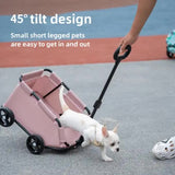 Pink Compact Foldable Pet Stroller for Dogs and Cats Lightweight Travel Pushchair for Small Pets, V888-ELOSUNG13218