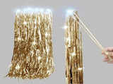20 Pcs Wedding Wands Metallic Foil Christmas Tinsel Sticks with Bells Glitter Foil Tinsel Streamers V1366-AZ2-W-18458