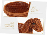 Woven Dog Shaped Storage Basket with Imitation Rattan Design, Cute Organizing Bin for Small Items V1370-AZ4-17255