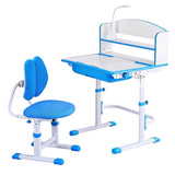 Keezi Kids Study Desk Chair Set Adjustable Ergonomic Table LED Lamp Blue KTC-A-STU-FA-BL