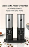 Electric Salt Pepper Grinder Set with Storage Base, One-Touch Operation, Adjustable Coarseness V1188-MS-731-006