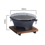 SOGA Large Cast Iron Round Stove Charcoal Table Net Grill Japanese Style BBQ Picnic Camping with ZPAI056LGE