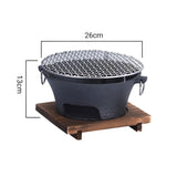 SOGA 2X Large Cast Iron Round Stove Charcoal Table Net Grill Japanese Style BBQ Picnic Camping with ZPAI056LGEX2