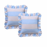 Vintage Design Homewares Pair of Candy Ruffle Blue European Pillowcases 65 x 65cm V442-HIN-PILLOWC-CANDYRUFFLE-BLUE-EU