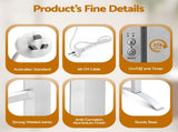 Devanti Electric Heated Towel Rail Rack 6 Bars with Timer Clothes Dry Warmer TW-C-F-ALUM-TM