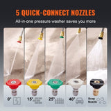 Gas Pressure Washer Gas Powered Washer 3400 PSI 2.6 GPM 210cc 5 Nozzles V952-R3400PSI26GPMHYZ0V0