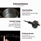 EUROCHEF Double Induction Benchtop Cooktop, 9 Heat Levels, Fast Electric Portable Cooker, Touch V219-COKICTEC35PA