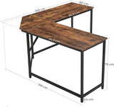 L-Shaped Computer Desk, Rustic Brown and Black V178-11383