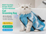 Multifunctional Air-Mesh Cat Grooming Bag with Suction Cup Fixation Breathable, Quick-Dry, V1341-ZY-LSMVE8GQ-BLUE