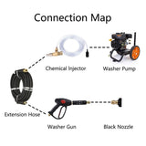 Chemical Injector Soap Dispenser Kit 3m Hose 3/8 Quick Connect Adjustable Flow Valve Aspirator V1192-AZ-W-30828