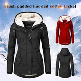 Waterproof Warm Winter Jacket with Hood, Thick Fleece Lined Cotton Jacket for Women - yujia Black V1237-ZY-203-3948