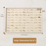 Large Velvet Jewelry Tray Display Drawer Inserts 2 Pack Stackable Jewelry Organizer for Earring V1107-107-83531-BEG-RING81SLOTS
