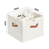 2 Pack Shoe Organizer Zipper Clear Lid Fabric Shoe Storage Box Space Saving Beige Shoe Holder for V985-SHOEORGANIZER