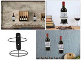8Pcs Black Metal Wall Wine Rack Single Bottle Holder for Elegant Home Storage V1369-AZ3-W-18311