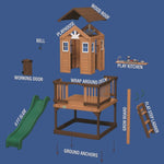 Backyard Discovery Echo Heights Cubby House with Slide V420-BDCH-ECHOH-SET