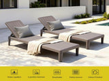 Gardeon Sun Lounge Adjustable Lounger Patio Outdoor Furniture Lightweight Brown FF-LOUNGE-PP-RAT-BR