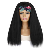 Long Hair Turban Headband With Corn Beard Wig - Black PRL-5056214750DBT