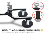 Kartrite Trailer Dolly Adjustable 2in Hitch Ball 1500kg Tongue Weight Capacity w/8in Swivel Whe TDM-PMG-D77-BK