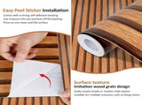 Peel and Stick Wallpaper 45cmx5m/45cmx10m Modern Wood Slat Self Adhesive Contact Paper for Wall V1366-AZ2-W-14941