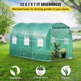 Walk-in Tunnel Greenhouse Galvanized Frame & Waterproof Cover 12x7x7 ft V952-YDSDWSL1277FTLT3OV0