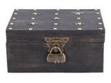 Treasure Props Storage Box with Password Lock Retro Wooden Storage Box for Home Living Room V1294-YM0523-3115210208511
