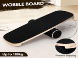 Wooden Balance Board Non-Slip Roller Board Home Fitness Balance Trainer Improves Core Stability for V985-WOBBLEBOARD