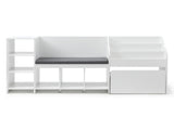 Keezi Kids Storage Unit Bookshelf Toy Box Organiser Bench Seat Cabinet 170cm White FURNI-N-BOOK-170-WH-AB